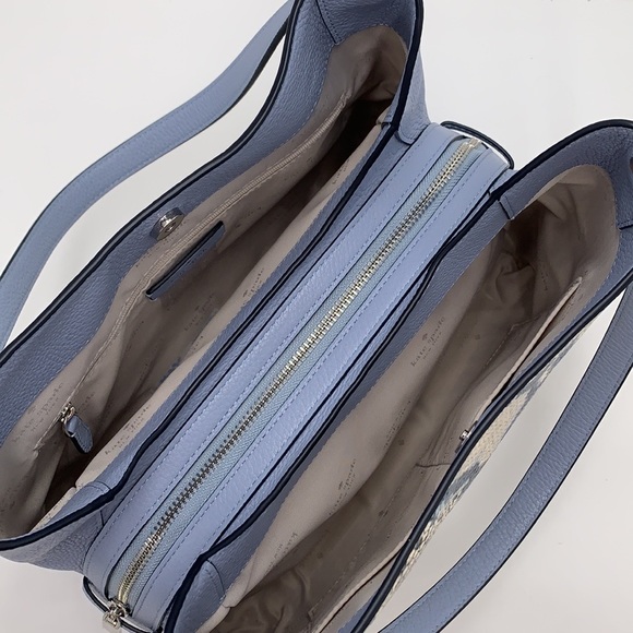 Leila Snake Embossed Medium Triple
Compartment Shoulder Bag Muted Blue
Multi - Picture 8 of 15